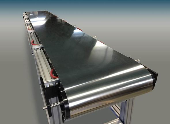 Stainless steel belt conveyor - Steel belt system