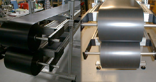テフロンコーティング付きラミネート加工用金属製ベルト－スチールベルトコンベヤ